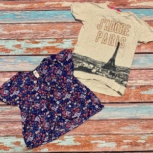 Oshkosh Floral Top and Grey Paris Shirt
